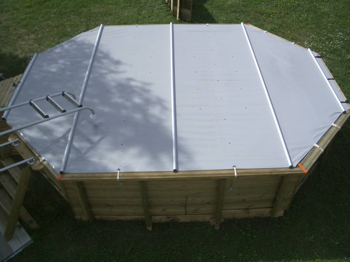Bache A Barres Pour Piscine Bois Maeva 649 X 349 X 150 Cm Durapin