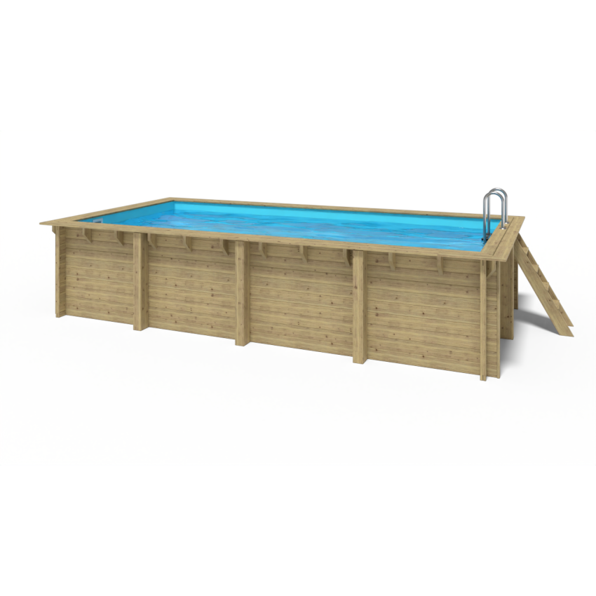 Piscine bois Rectangulaire SASHA 620x320x131cm  Liner Bleu