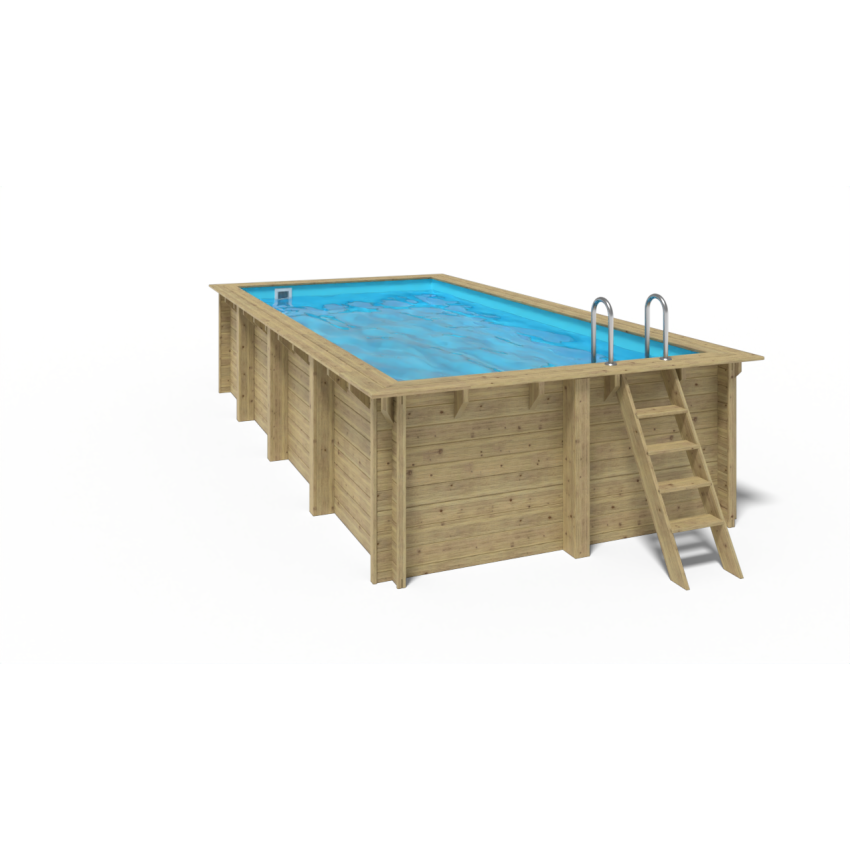 Piscine bois Rectangulaire SASHA 620x320x131cm  Liner Bleu