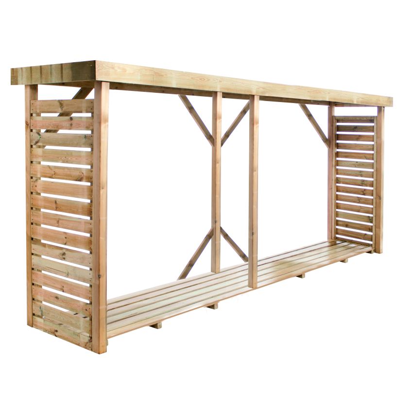 Abri bûches XL DALLAS 6.5 stères 5m² 320x89.5x183 cm