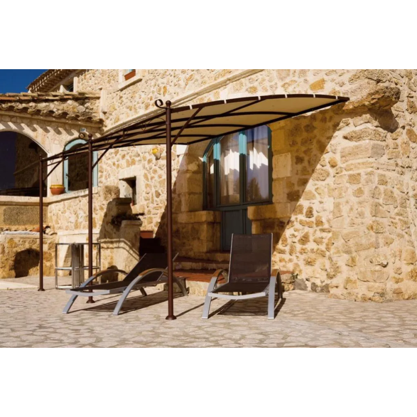 Tonnelle murale illusion  3 x 4 m sans toile en acier 