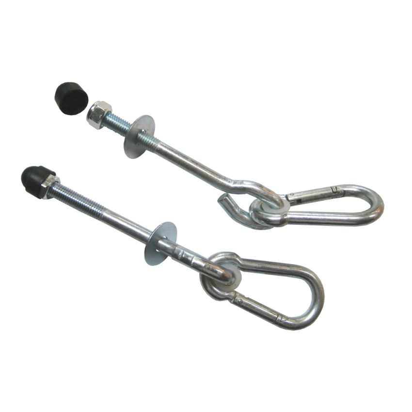 Lot de 2 crochets mousquetons en acier pour portique