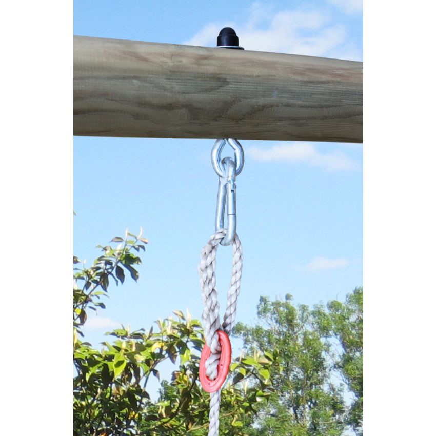 Lot de 2 crochets mousquetons en acier pour portique