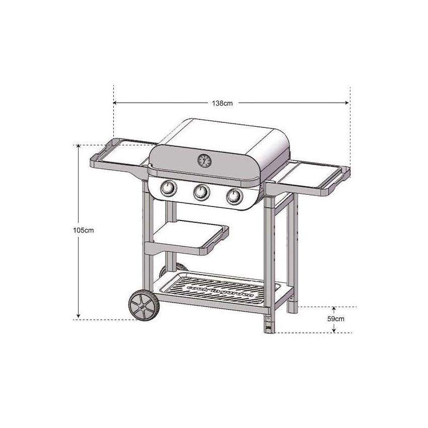 Barbecue Gaz FLAVO 60 sur Chariot