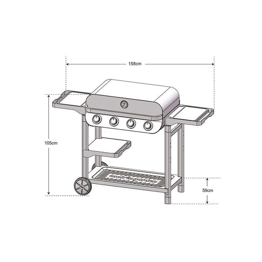Barbecue Gaz  FLAVO 76 sur Chariot 