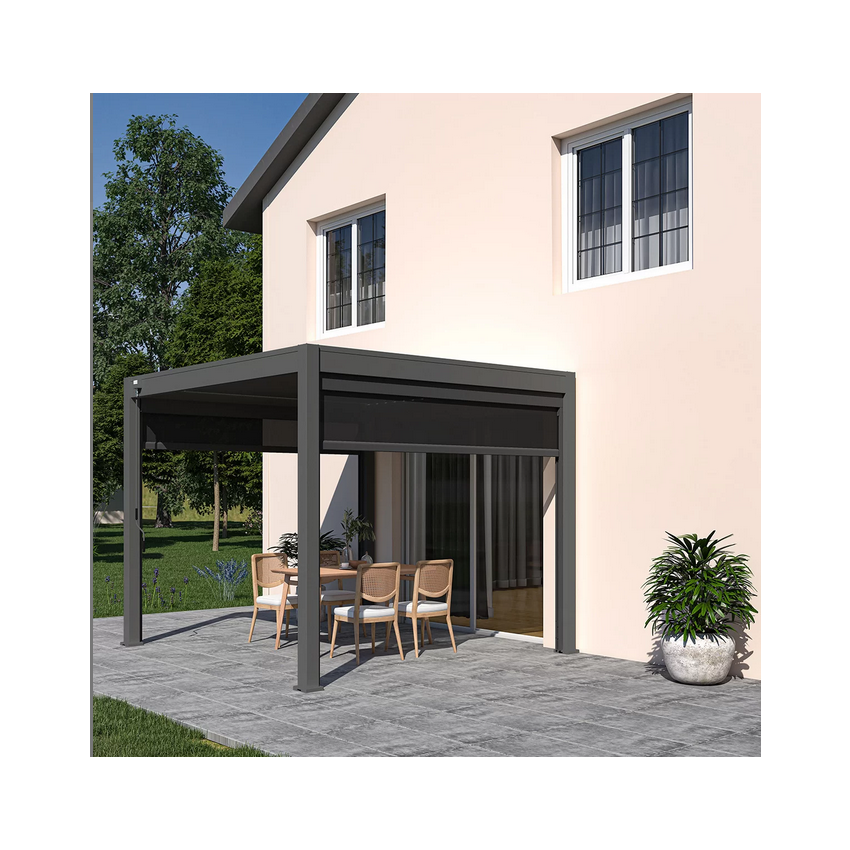 Pergola Bioclimatique autoportante OMBREA 3x4m Anthracite