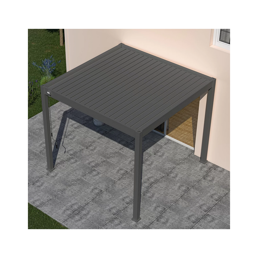 Pergola Bioclimatique autoportante OMBREA 3x3m Anthracite