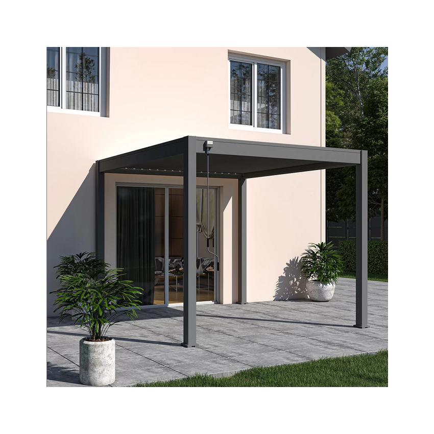 Pergola Bioclimatique autoportante OMBREA 3x3m Anthracite