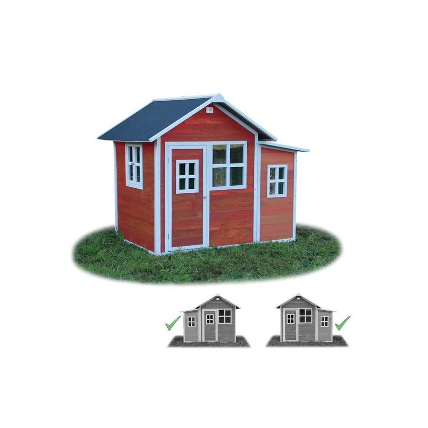 Cabane Enfant Loft en Bois Rouge 188x149x159cm