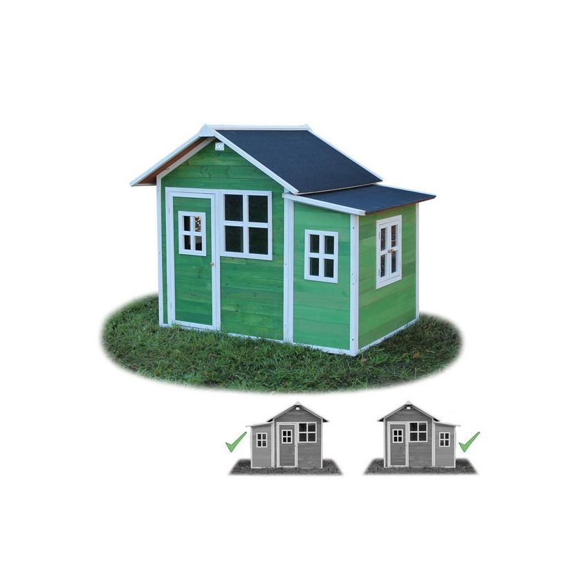 Cabane Enfant Loft en Bois Vert 188x149x159cm