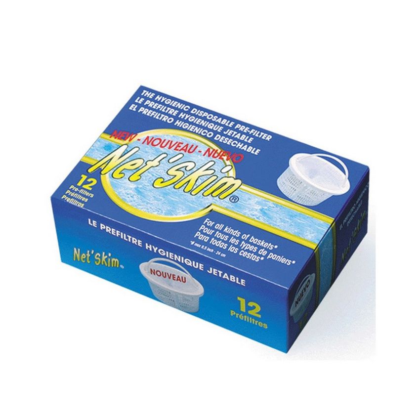 Préfiltre NETSKIM jetable pour panier de skimmer - Boite de 12