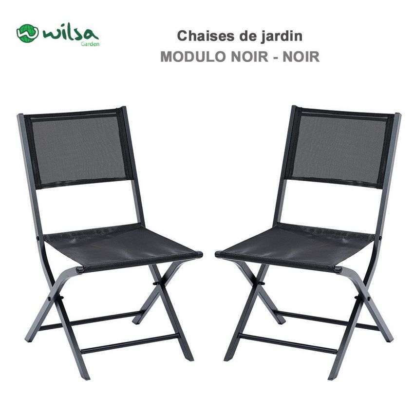 Lot de 2 Chaises pliantes MODULO Noir