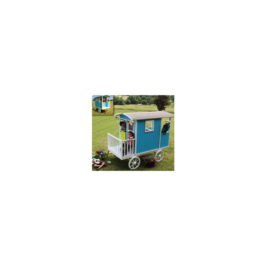 Cabane bois enfant Roulotte Carry Soulet