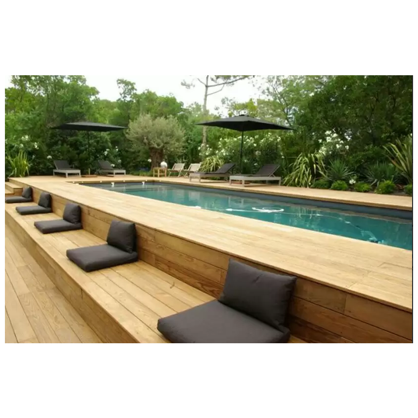 Piscine Bois Diana Rectangulaire avec Escalier d'Angle 820x420x145cm