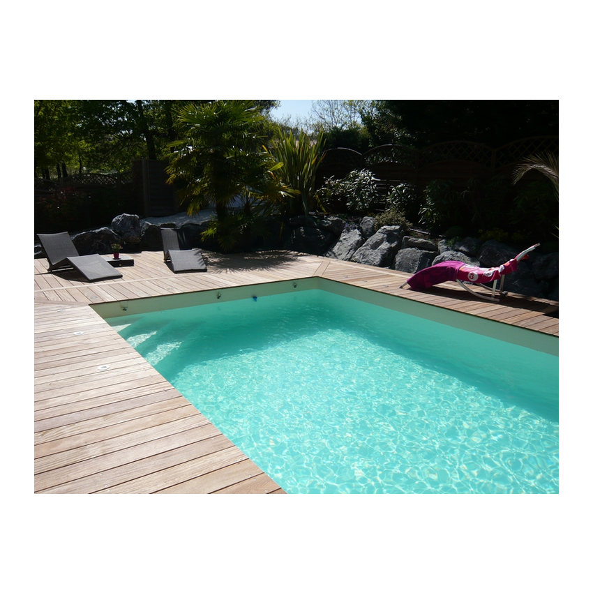 Piscine Bois Luxe Rectangulaire Luxe avec Escalier d'Angle 470x270x145cm