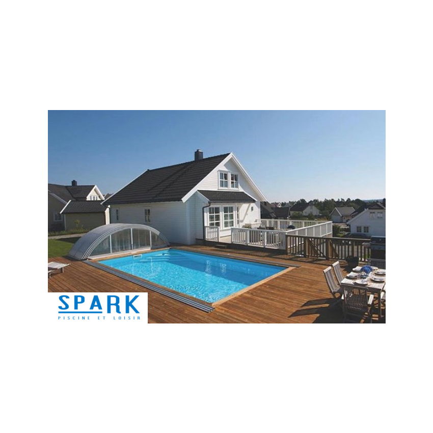 Piscine Bois Luxe Rectangulaire Luxe avec Escalier d'Angle 470x270x145cm