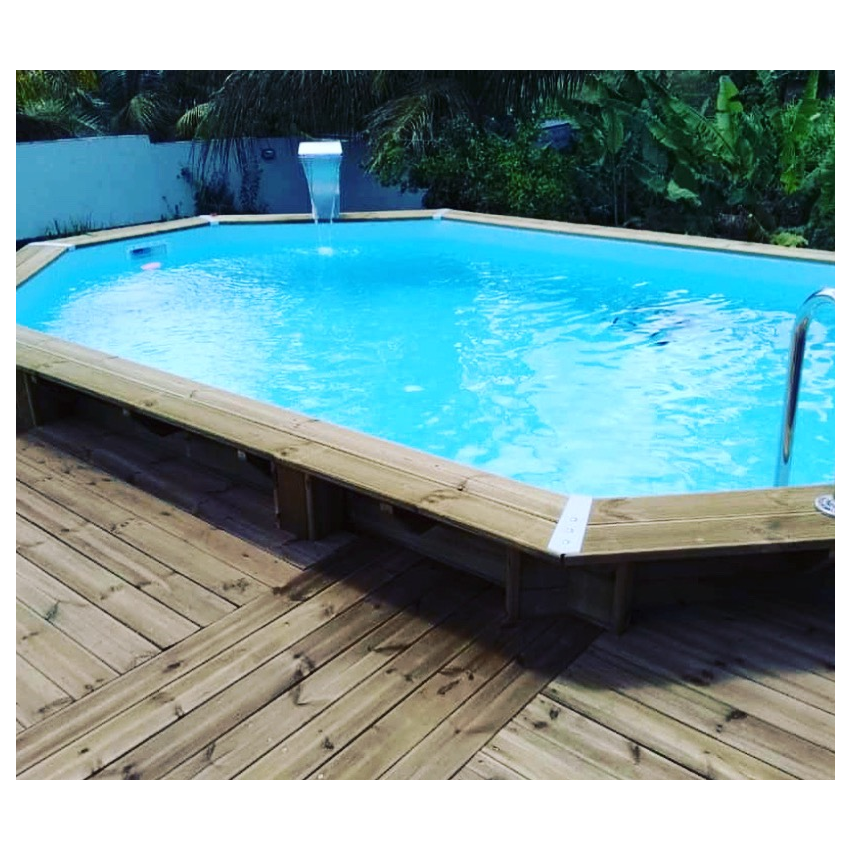 Piscine Bois Lucci Octogonale allongée 415x265x131cm