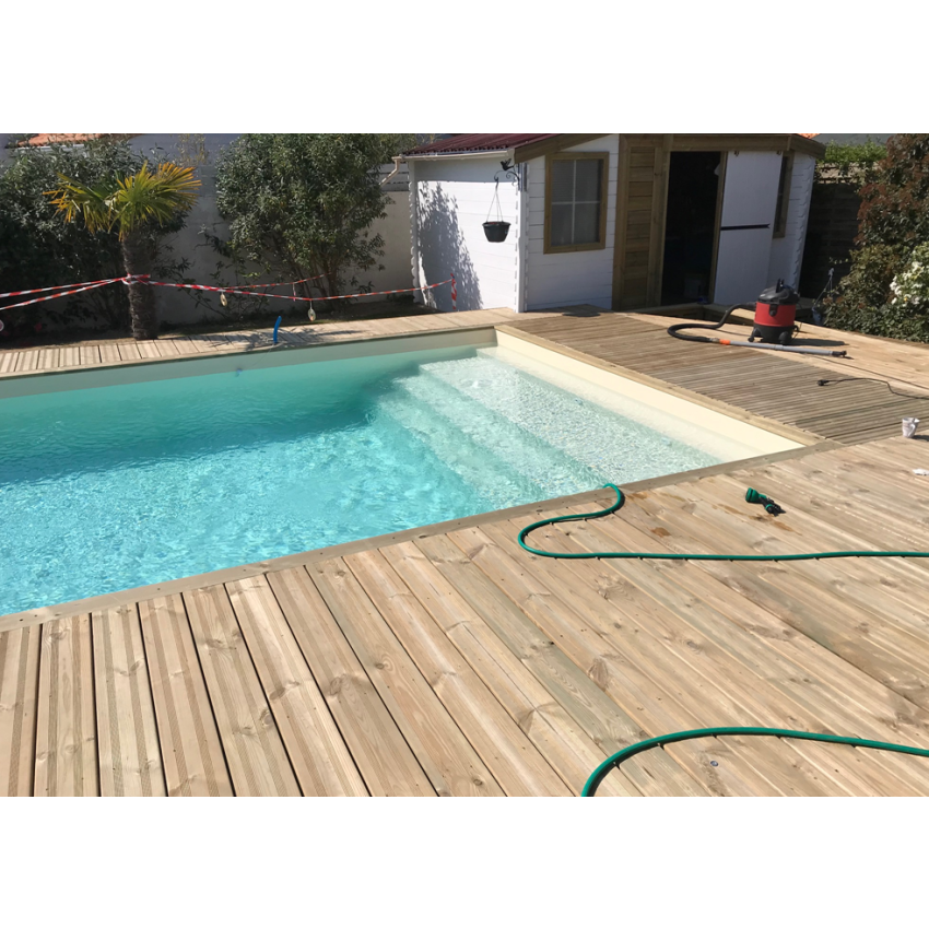 Piscine Bois Rebecca Rectangulaire avec Escalier 920x420x145cm
