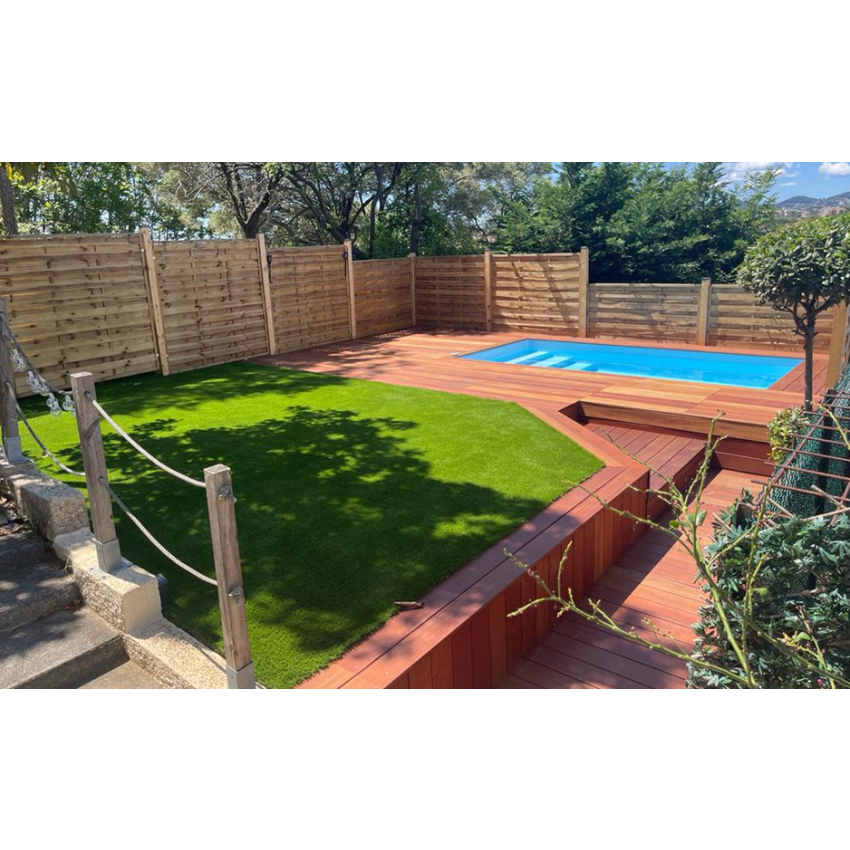Piscine Bois Luxe Rectangulaire avec Escalier 470x270x145cm