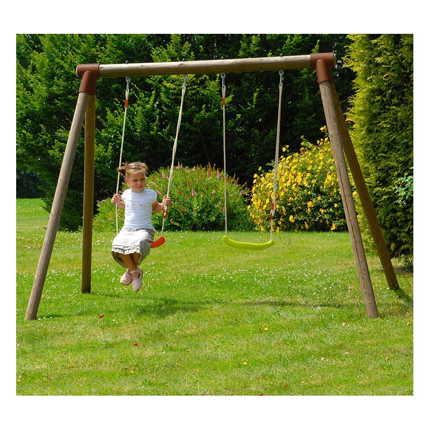 Portique en bois ALIZEE : 2 balançoires L265xl166xH195