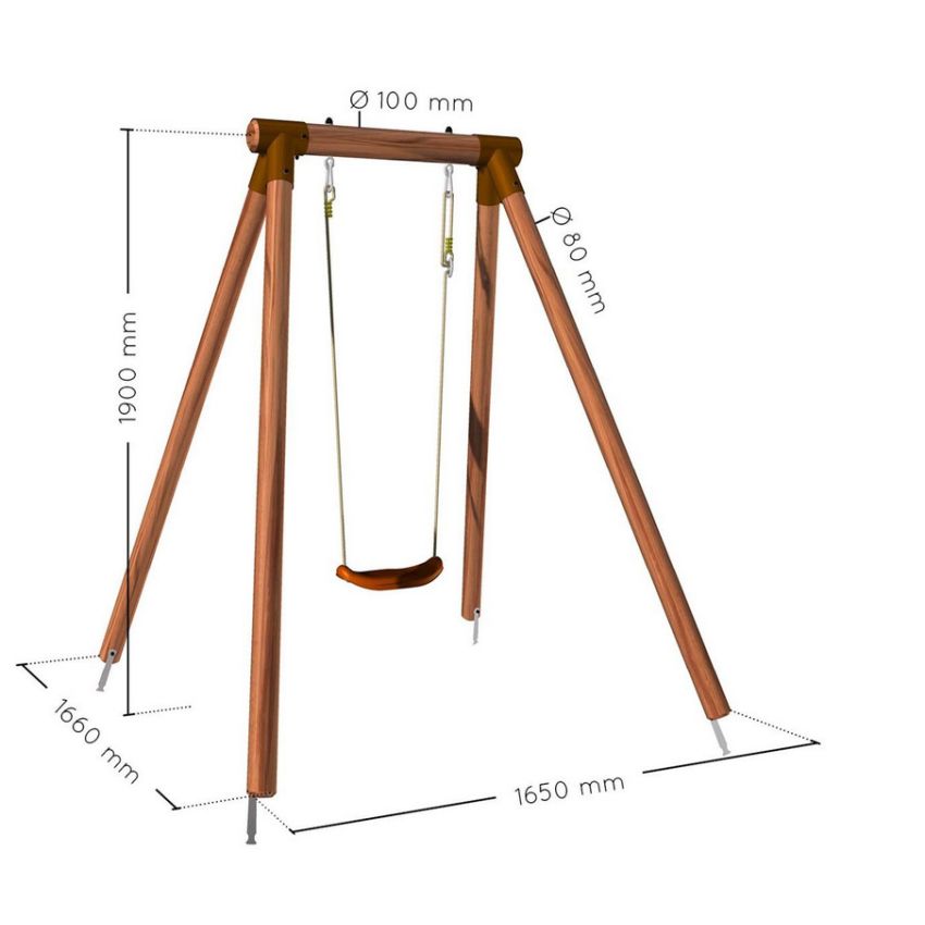 Portique en bois HANNA 1 balançoire L165xl166xh195