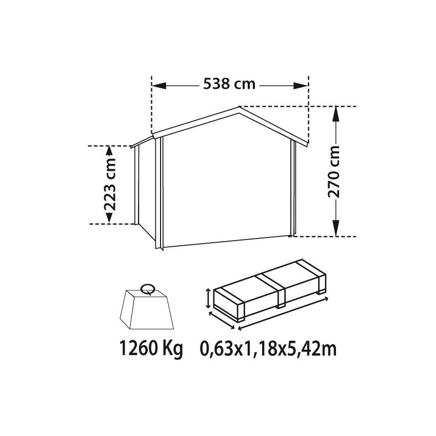 Abri de Jardin Bois ELISTA 34mm 17.47 m2
