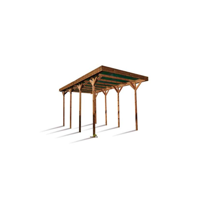 Carport couvert Camping Car en Bois 404x802cm couverture Polycarbonate