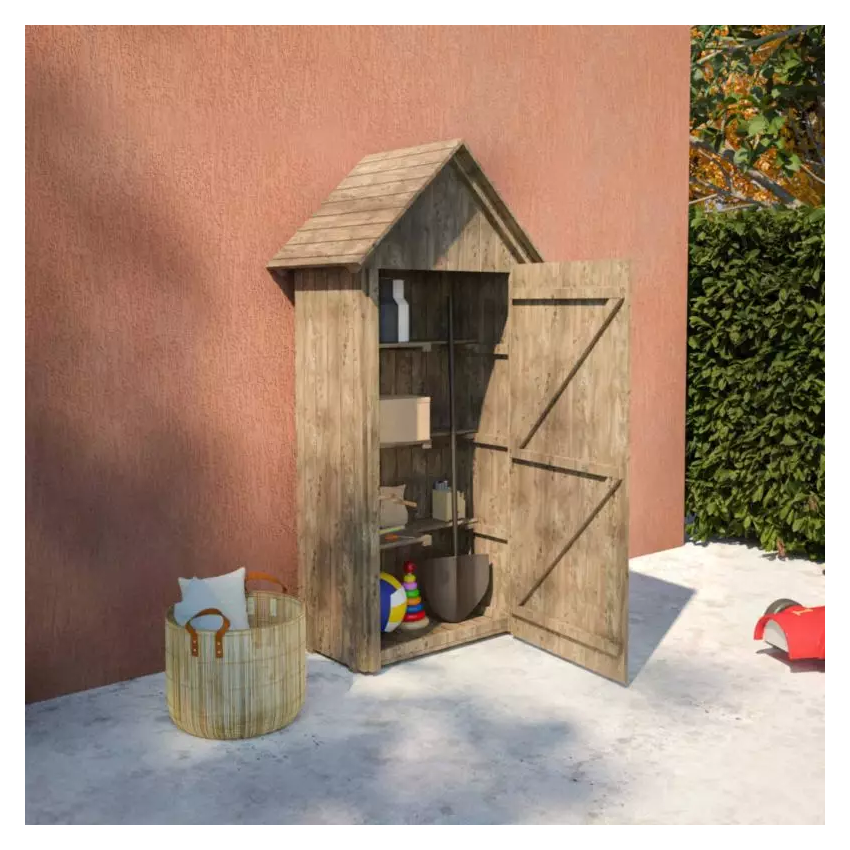 Abri de jardin en bois WISSANT 0.35 m² 93x60xh193 cm
