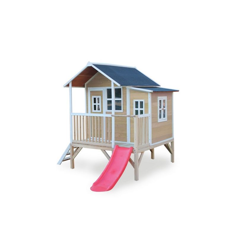 Cabane Enfant Loft en Bois Naturel 322x190x215cm