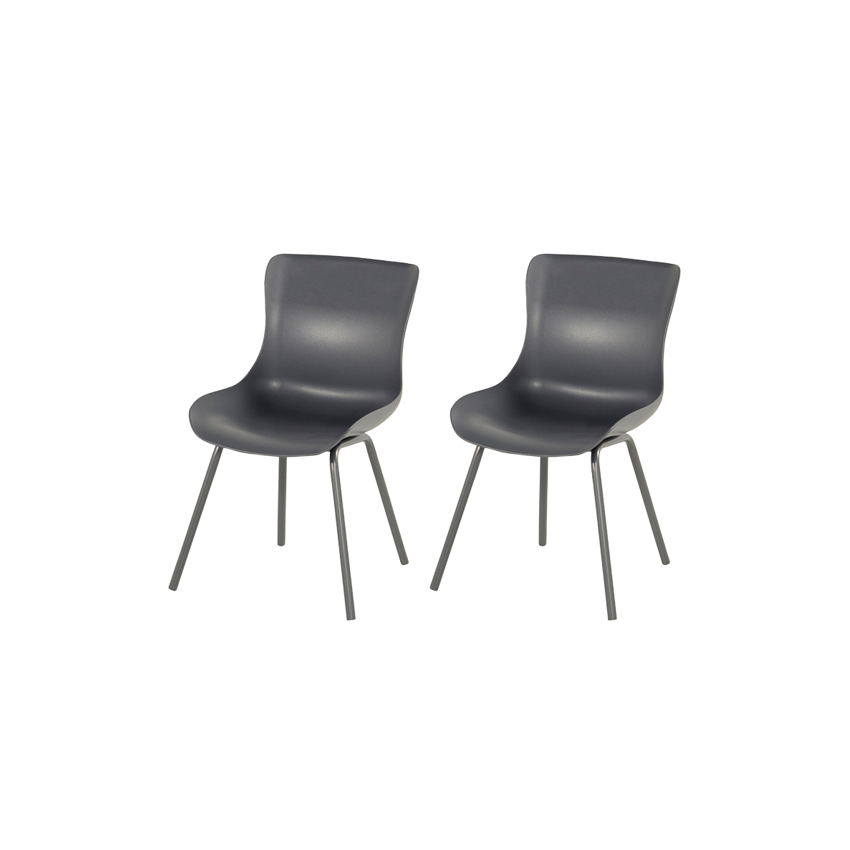 Lot de 2 chaises résine SOPHIE Anthracite 