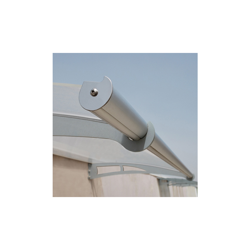 Marquise en aluminium - Flora - 205 x 92 x 16 cm - Gris