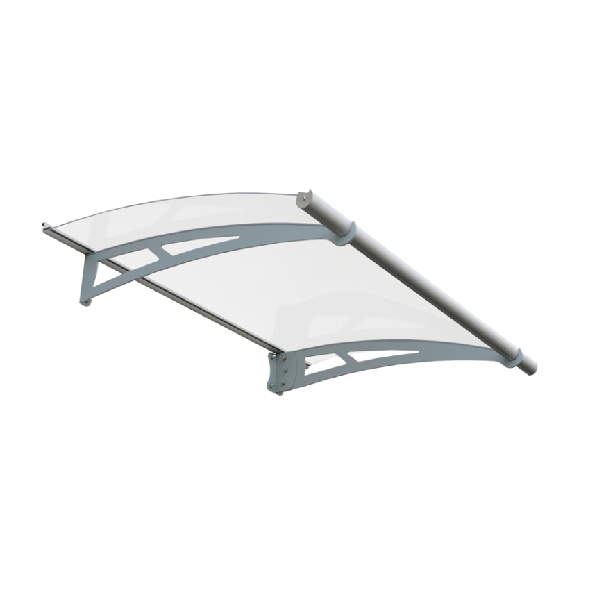 Marquise en aluminium - Indra - 150 x 92 x 16 cm - Gris