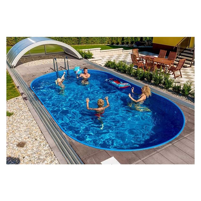 Piscine Allongée Ibiza Acier à enterrer 525 x 320 x 150 cm sans rails supérieurs 