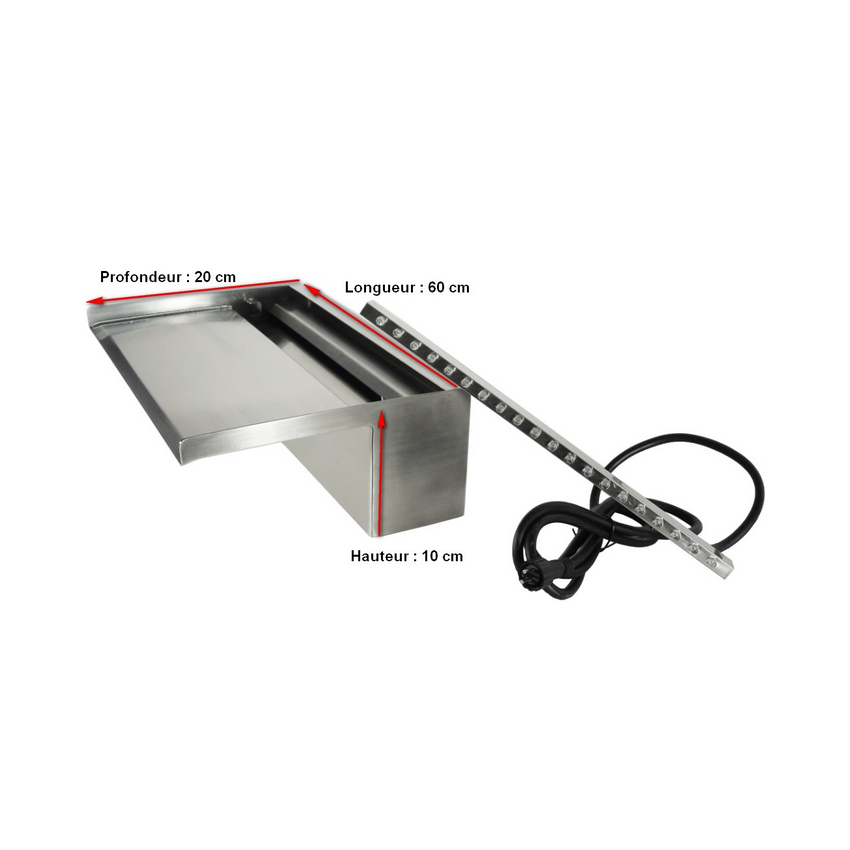 Cascade NIAGARA WALL Inox LED 60cm
