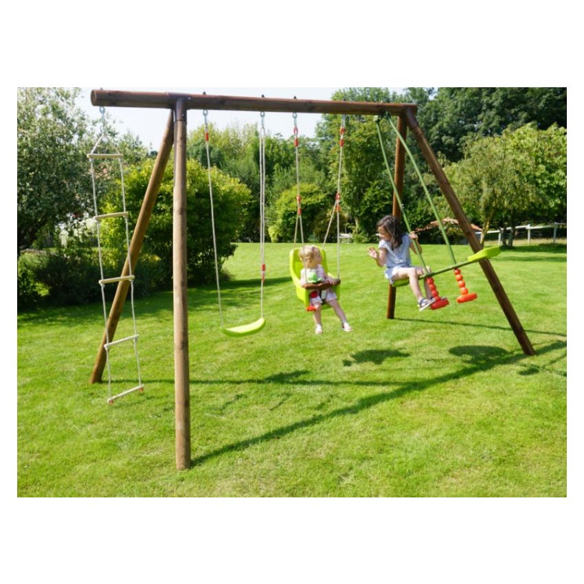 Portique en bois SUZON :  4 agrès L318xl189xH222cm