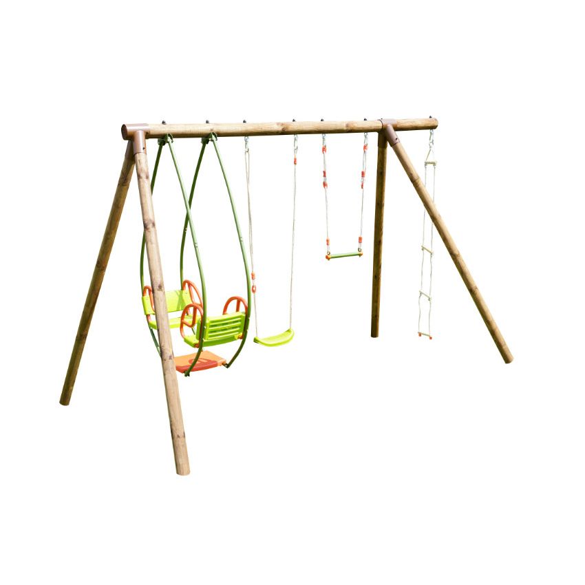Portique en bois JULIETTE: 4 agrès L348xl189xH222cm