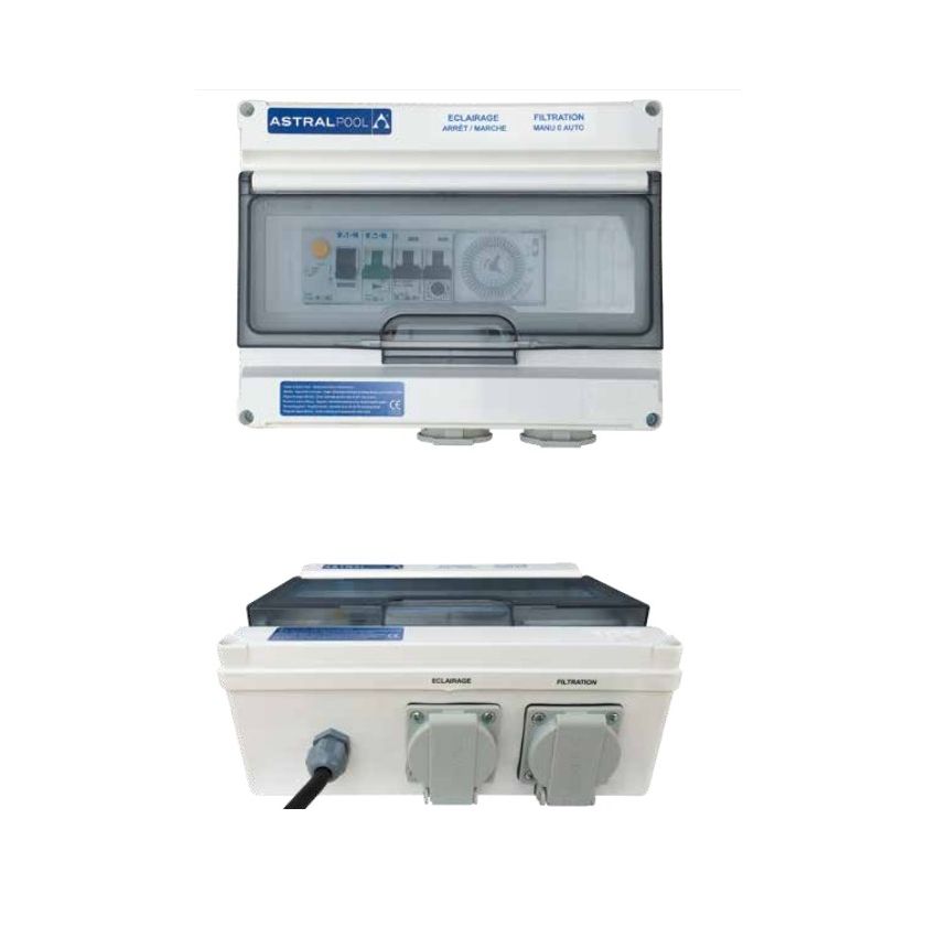 Coffret électrique - 2 prises pour piscine