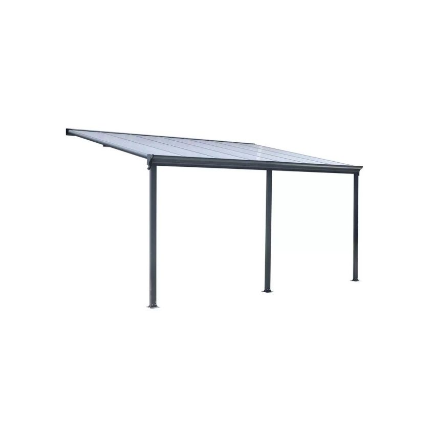Pergola en aluminium gris anthracite 435x303x278cm
