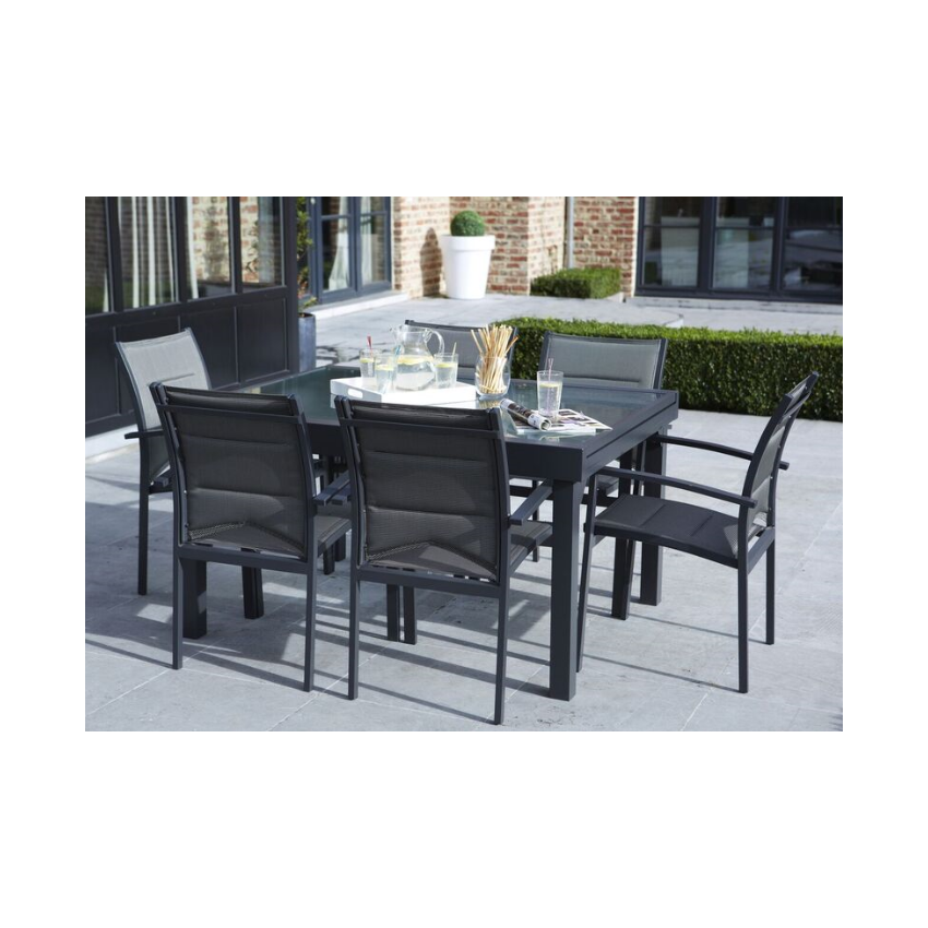 Ensemble De Jardin MODULO 6 Places Gris