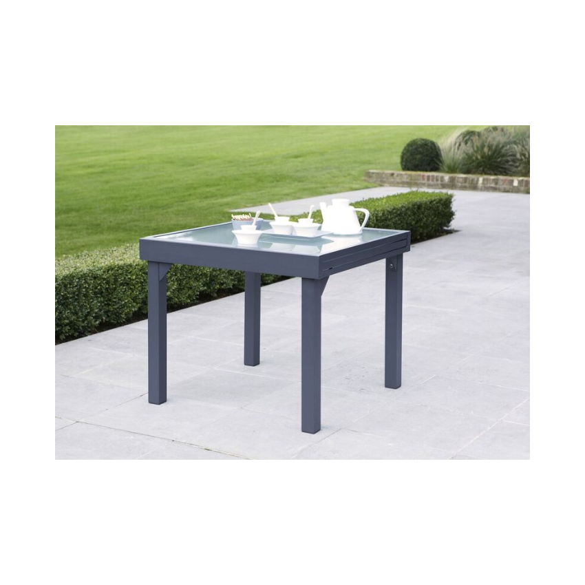 Table de Jardin  90/180 MODULO 4/8 GRISE  