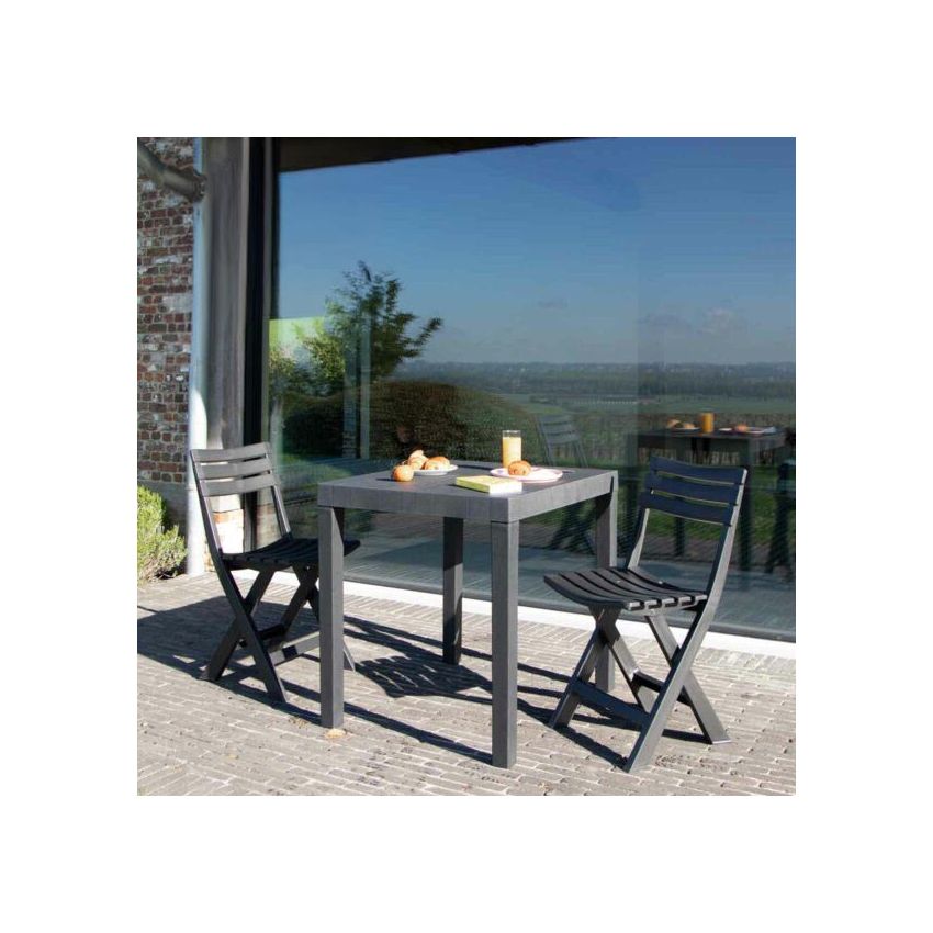 Ensemble de Balcon CLUB en Résine recyclée Anthracite 