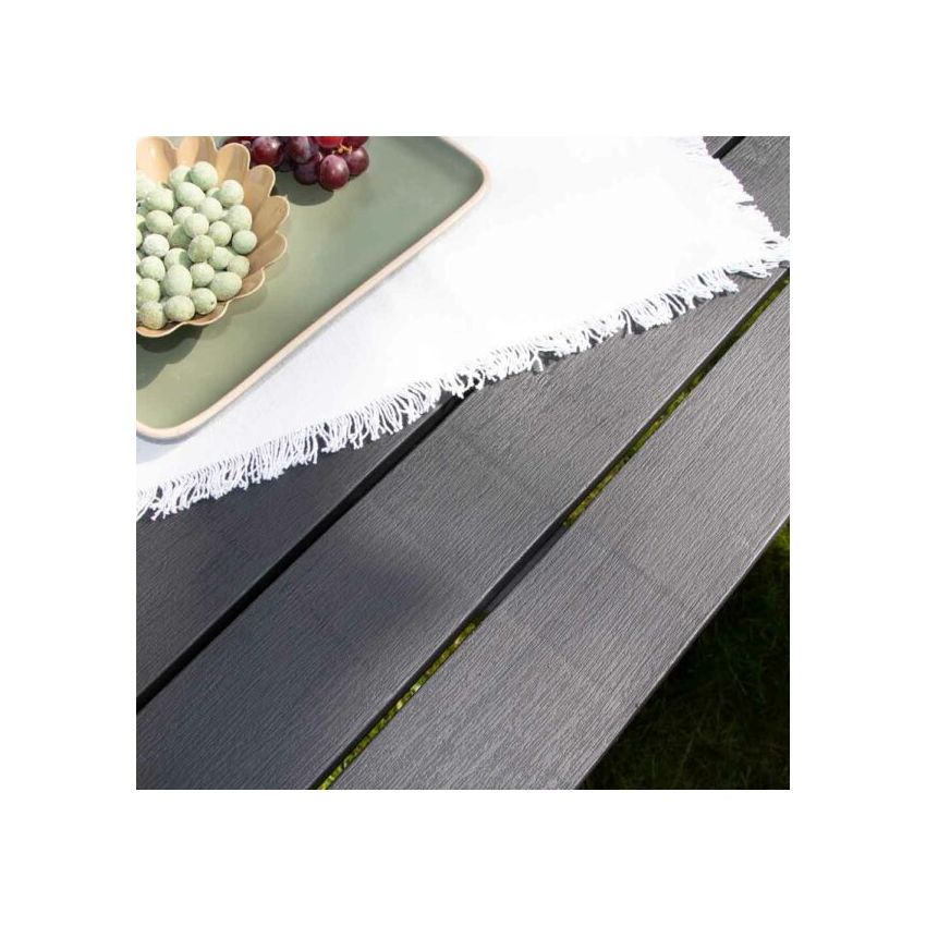 Ensemble Table et bancs SAMOA en Résine recyclée Anthracite