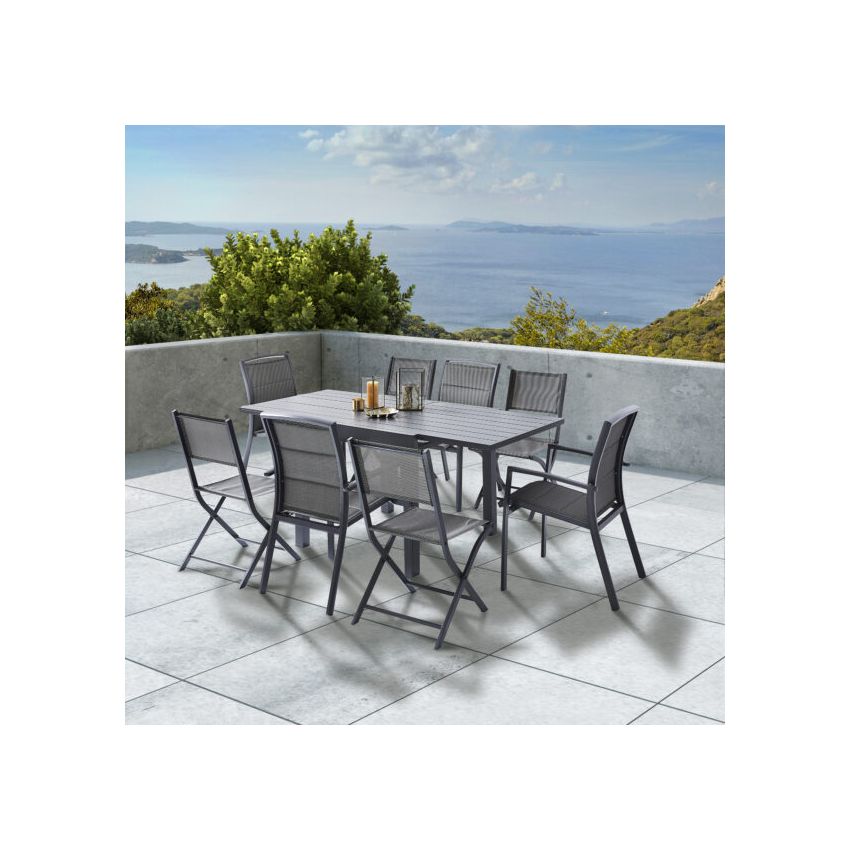 Ensemble de Jardin MODULO ALU 4/8 Personnes Gris Anthracite