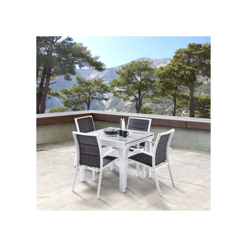 Ensemble de Jardin MODULO WOOD ALU 4/8 Personnes avec fauteuils