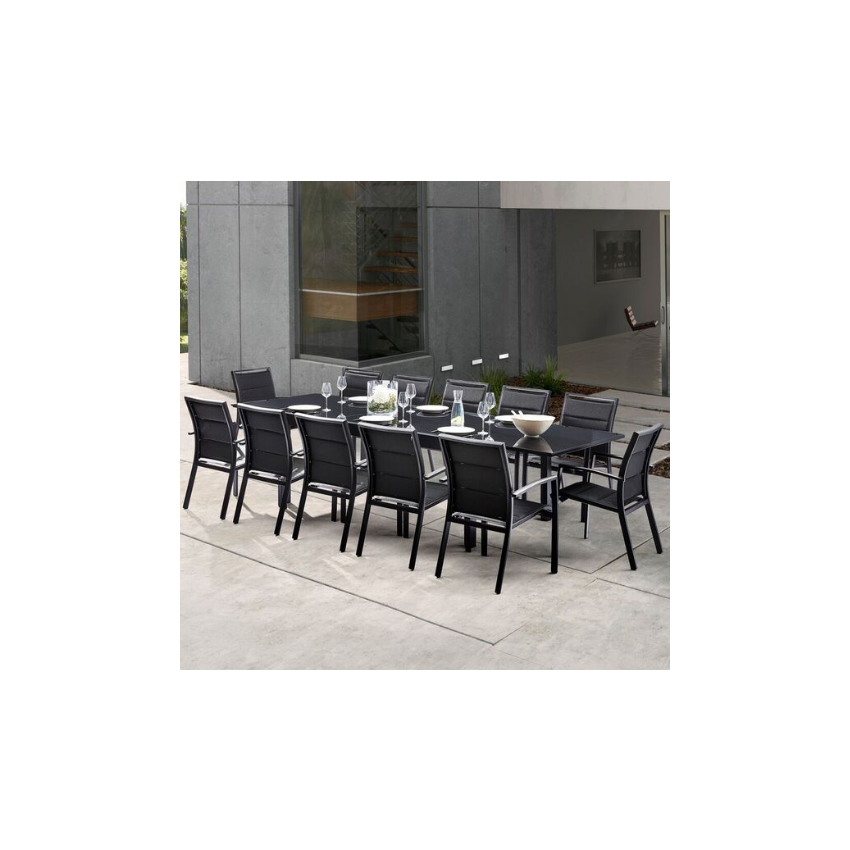 Ensembe de Jardin MODULO 12 Fauteuils NOIR 