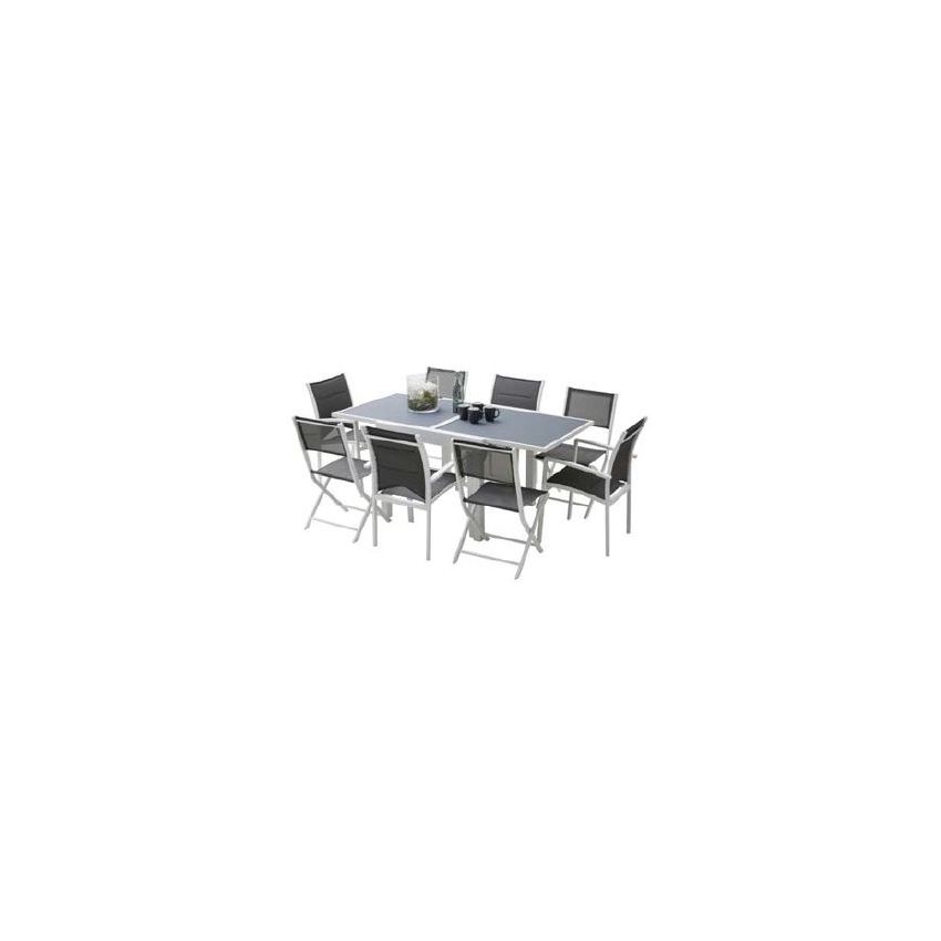 Ensemble De Jardin MODULO 4/8 Places Blanc/Gris Perle