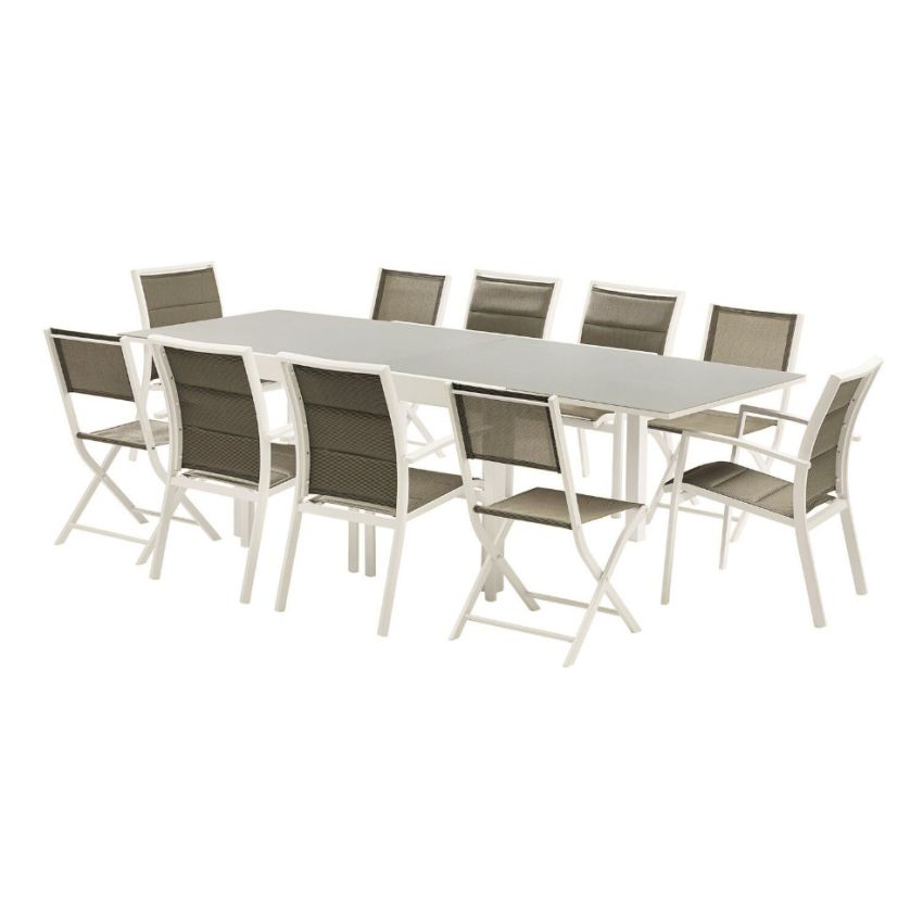 Ensemble de Jardin Modulo Full Verre Blanc 6/10 Personnes
