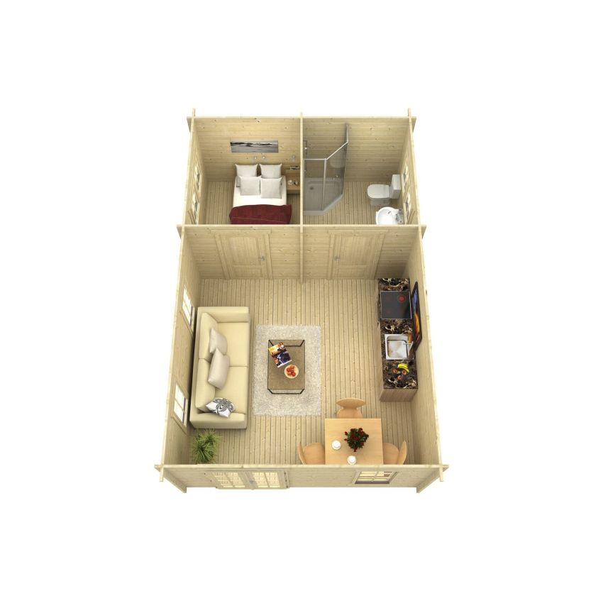 Chalet de Jardin en Bois 420 x 660 cm 27.72 m² TORONTO