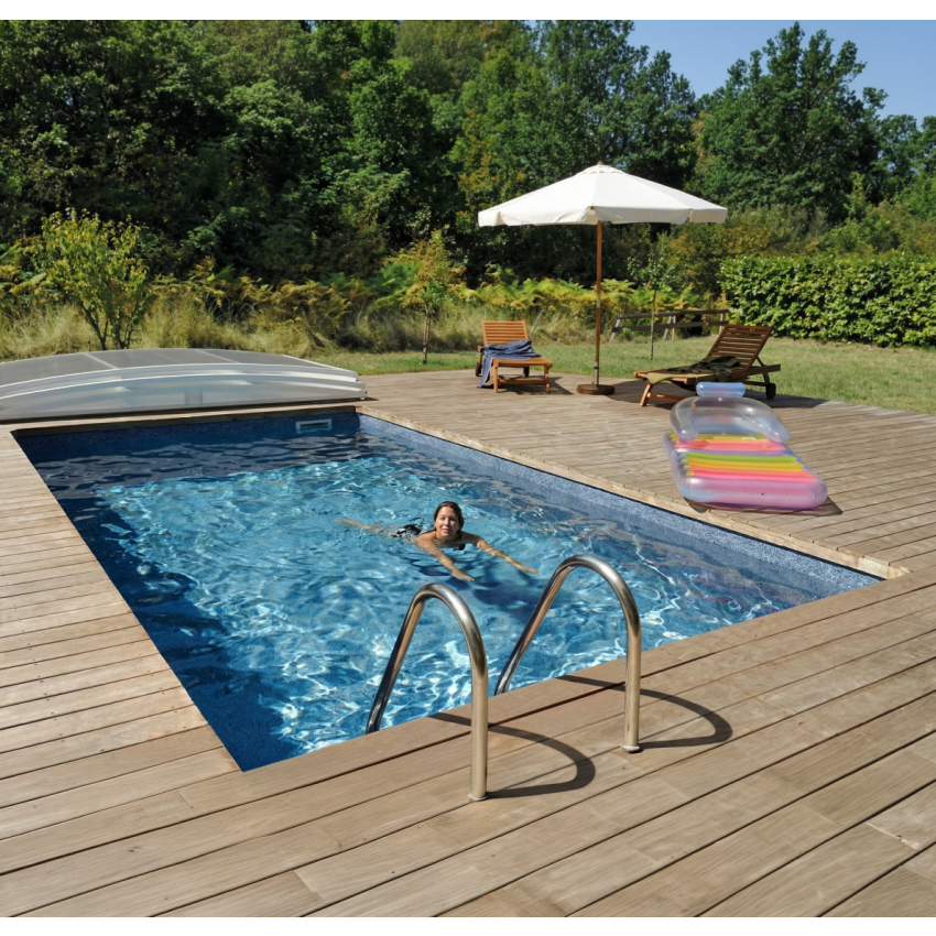 Piscine Bois PRESTIGE Rectangulaire SPARK 420 x 320 x 131 cm Liner Relief 3D