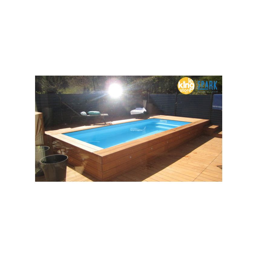 Piscine Bois Luxe Rectangulaire avec Escalier 470x270x145cm